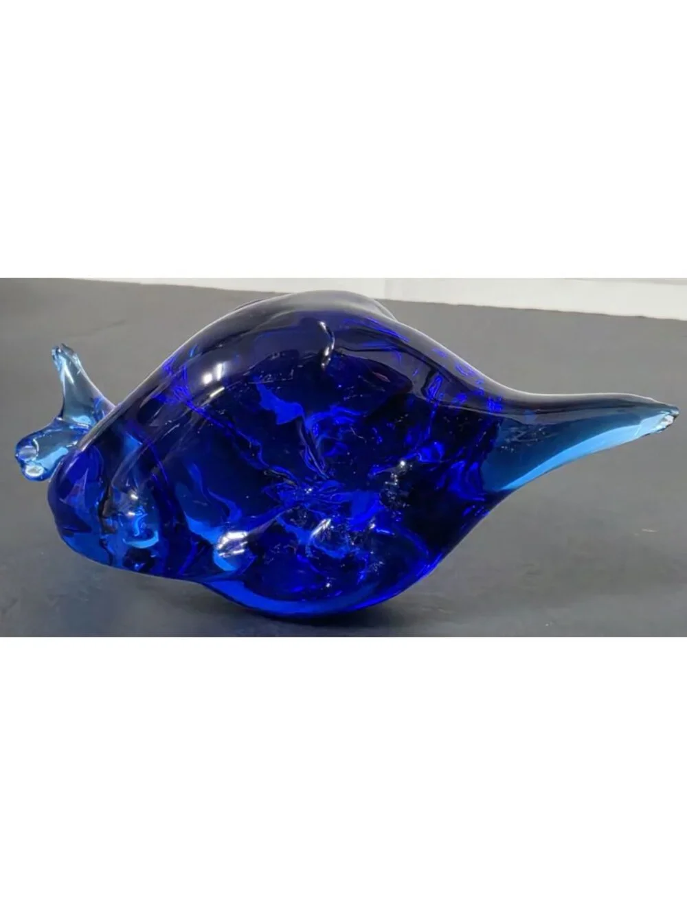 Cobalt Blue Art Glass Snail Figurine Paperweight Hand Blown 5